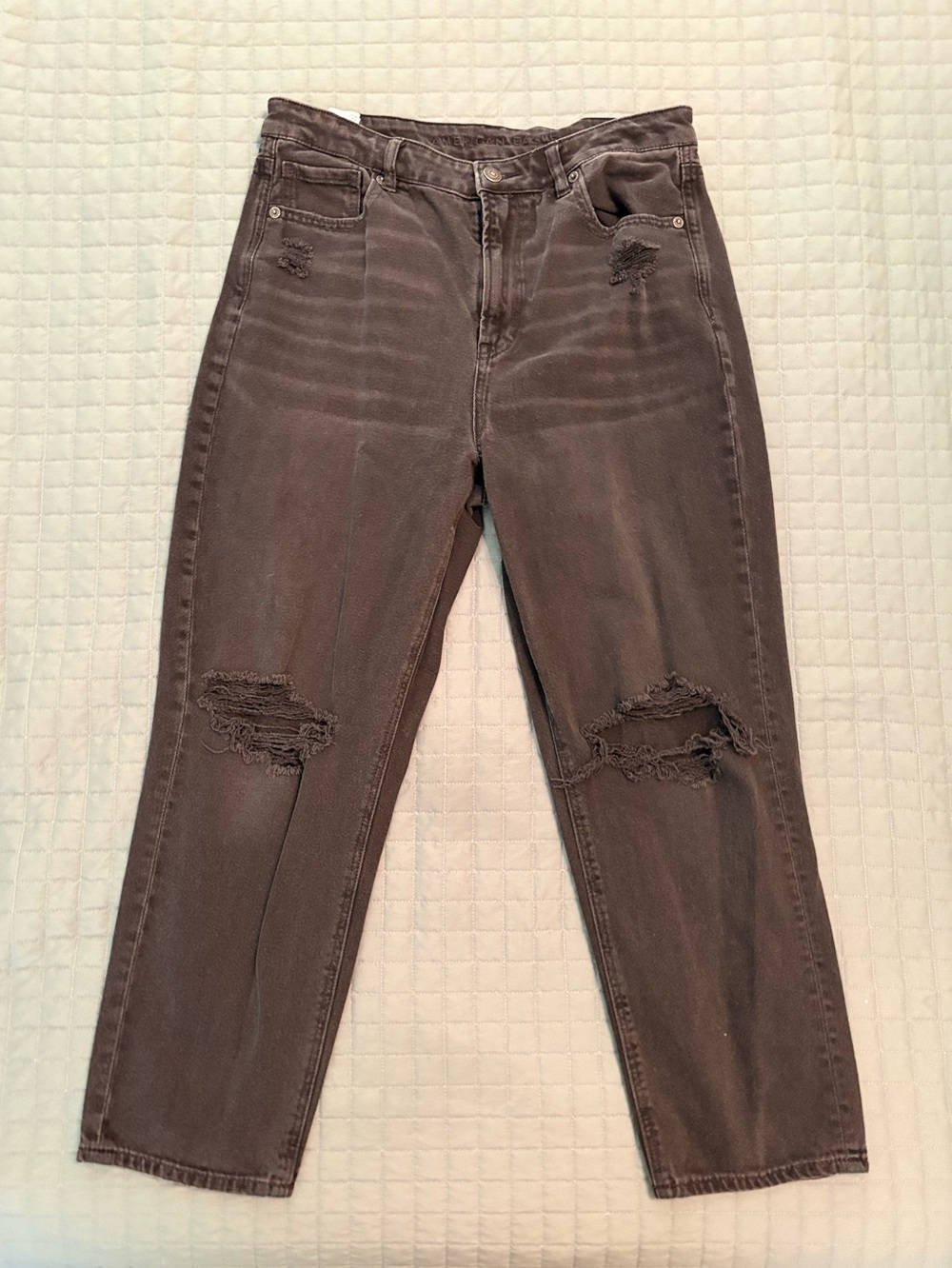 American Eagle Outfitters Distressed Mom Jeans - Black | 10 Petite